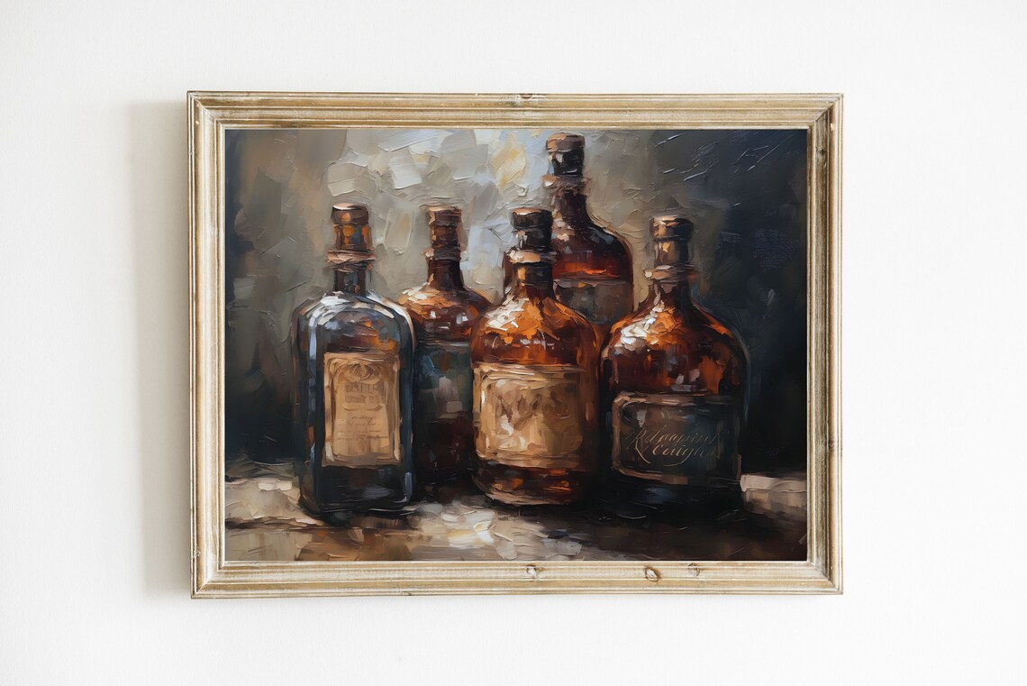 Bourbon Whiskey Man Cave Art Print, Moody Cocktail - Image 5