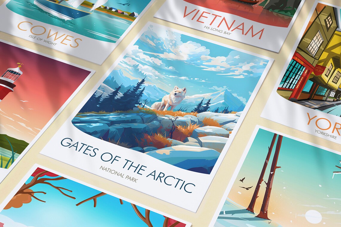 Gates of the Arctic National Park White Wolf Mountain Travel Poster - Image 3
