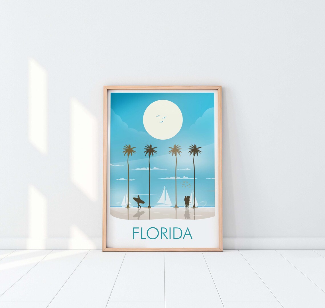 Florida Travel Poster, USA Travel Wall Art - Image 2