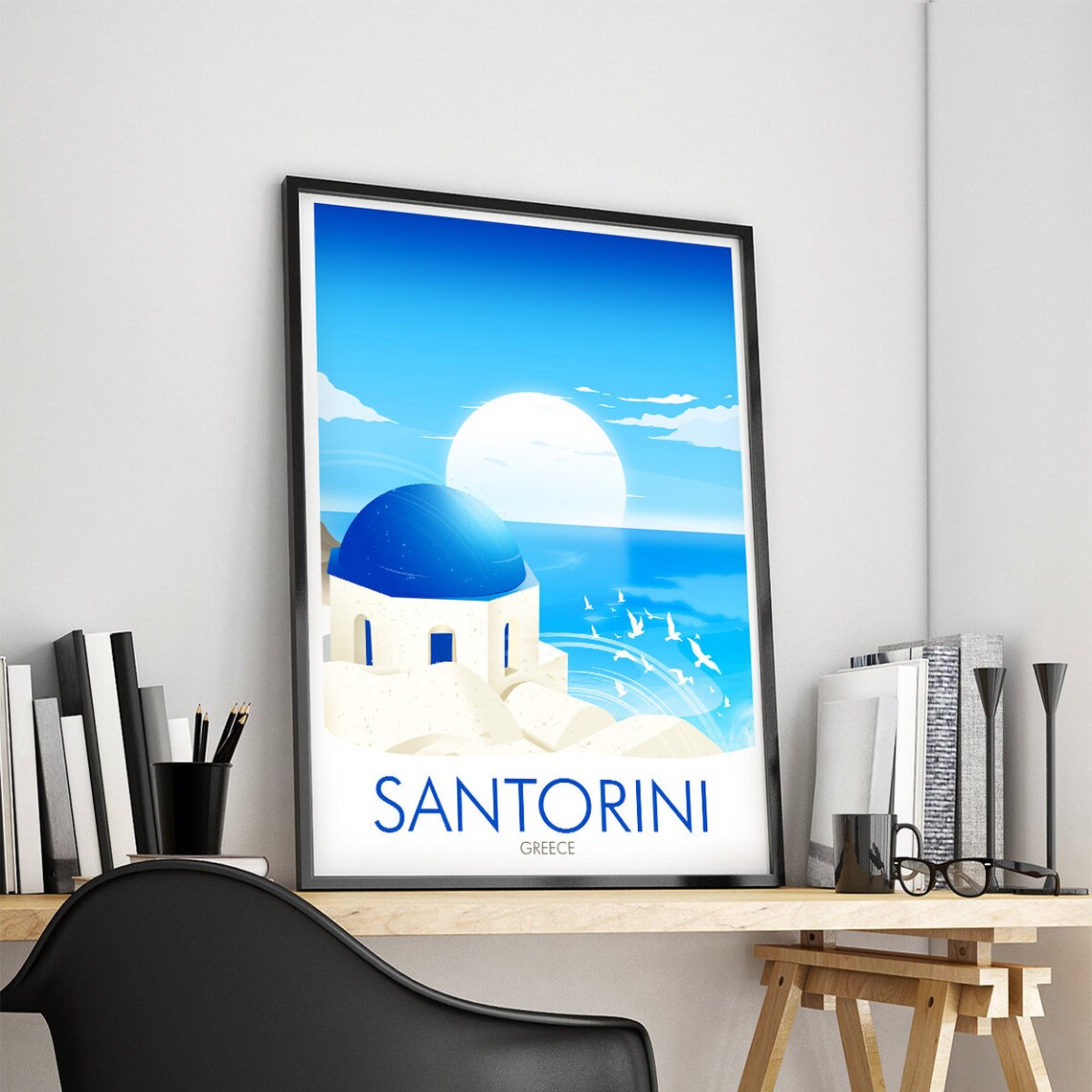 Santorini Travel Poster, Visit Santorini - Image 4