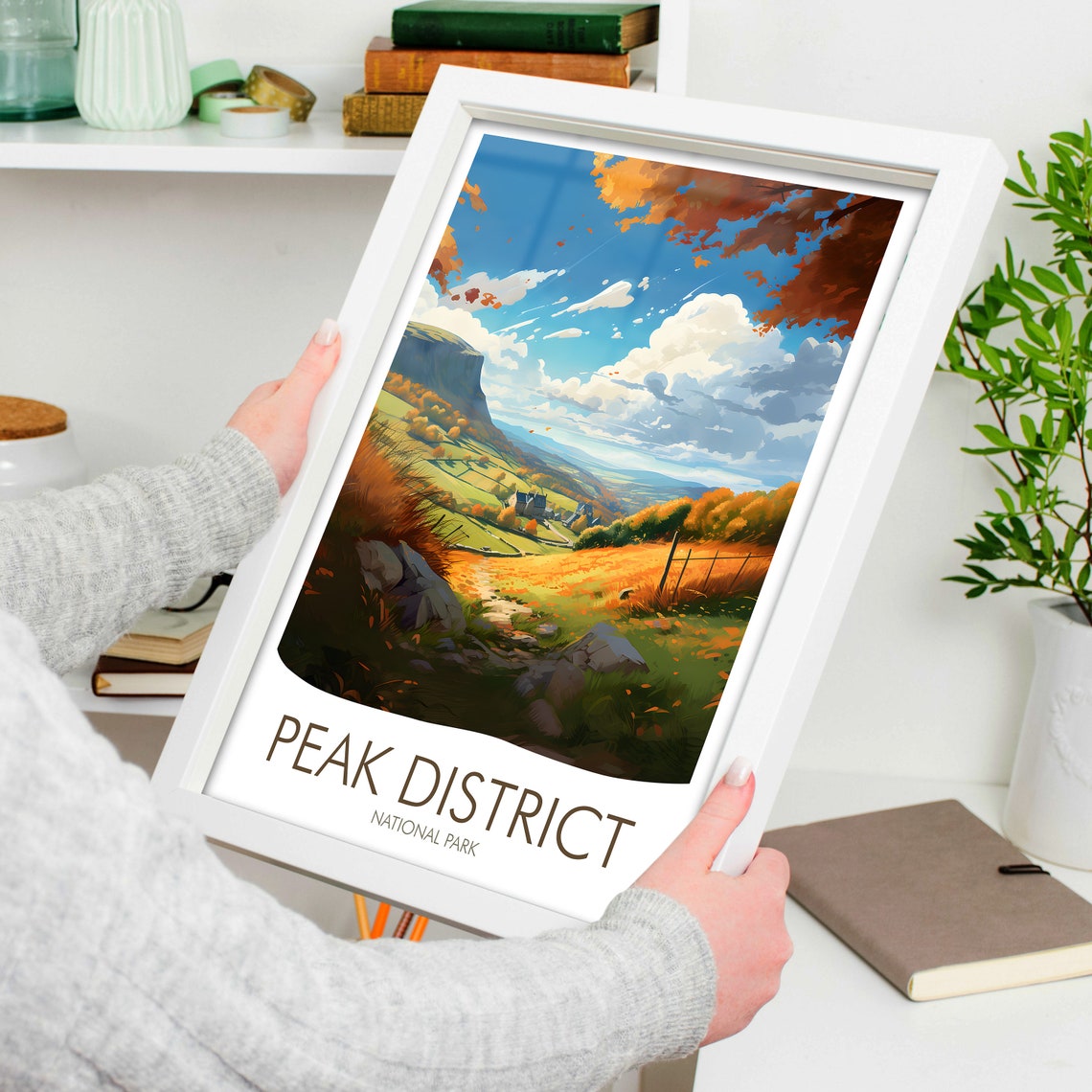 Peak District National Park Golden Autumn Valley View Poster - Image 4