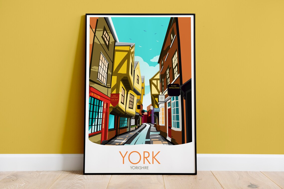 The Shambles York Travel Poster, Historic Street