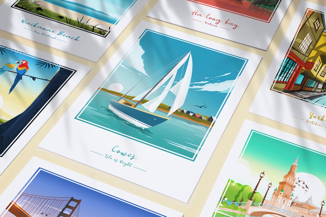 Cowes Isle of Wight Classic Yacht Sailing Regatta Scene Poster - Image 3