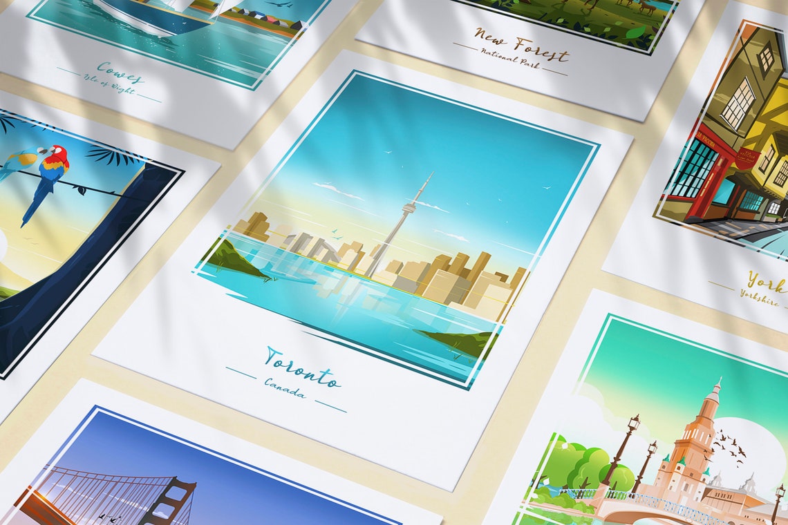 Toronto Canada Skyline CN Tower Sunrise Cityscape Travel Poster - Image 3