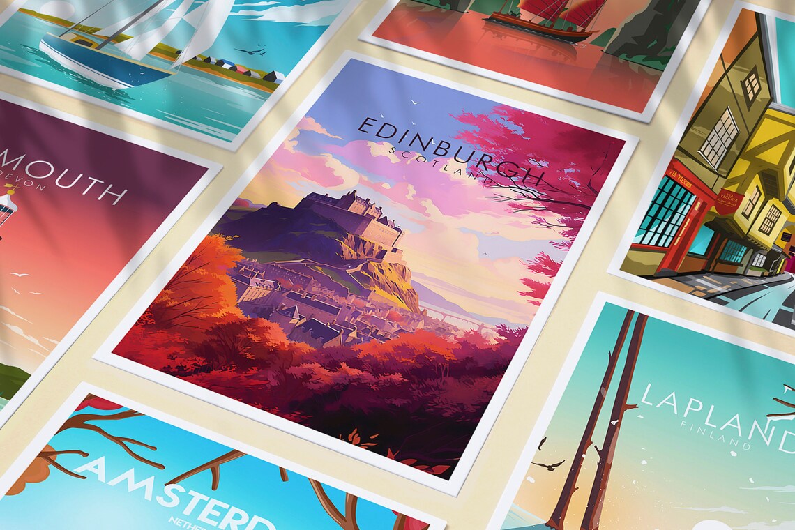 Edinburgh Scotland Customisable Travel Poster - Image 3