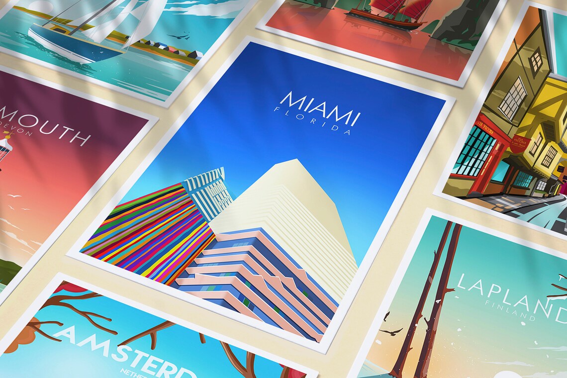Miami Art Deco - Vintage Retro Art Print - Image 3