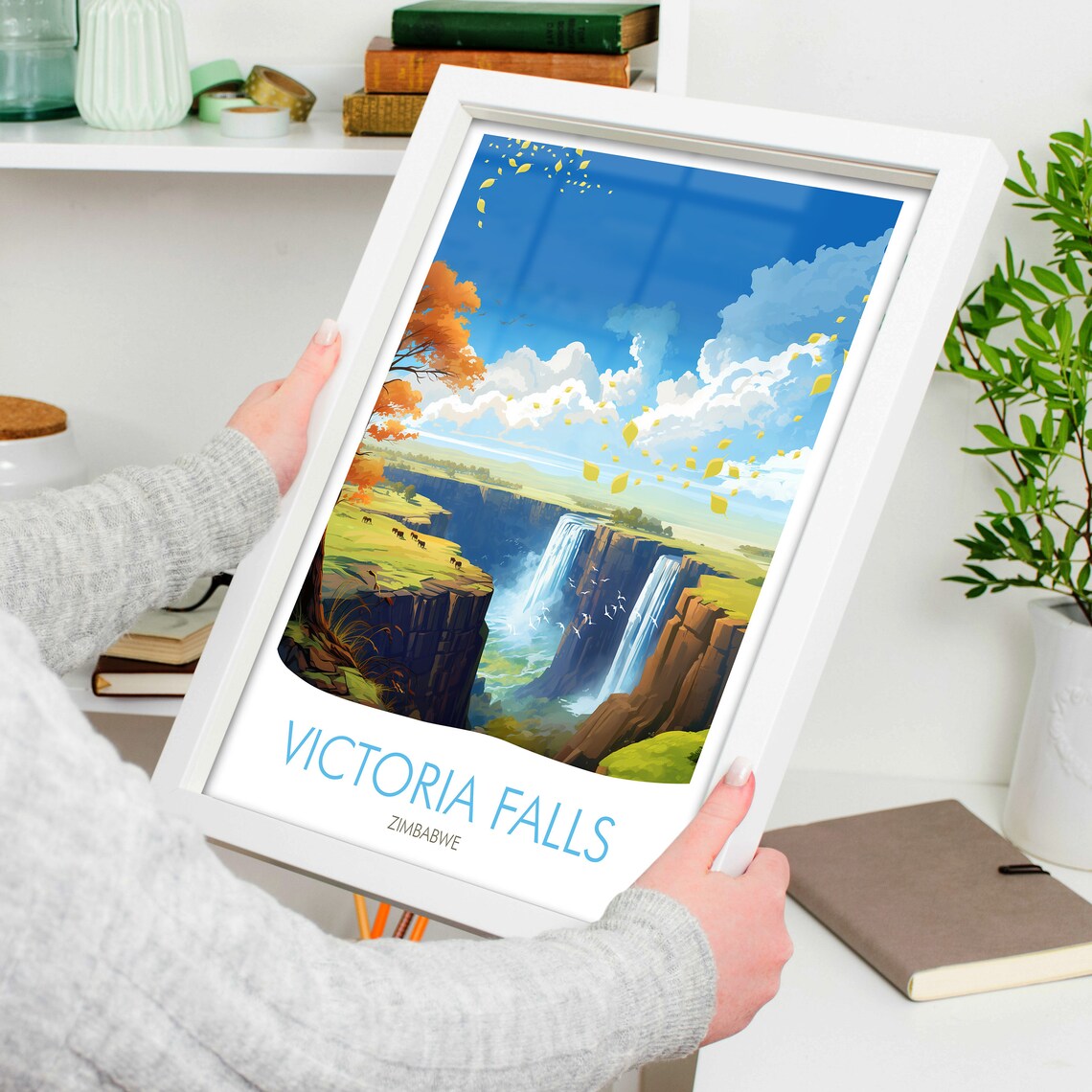 Victoria Falls Zimbabwe Gorge Waterfall Sunset Nature Poster - Image 4