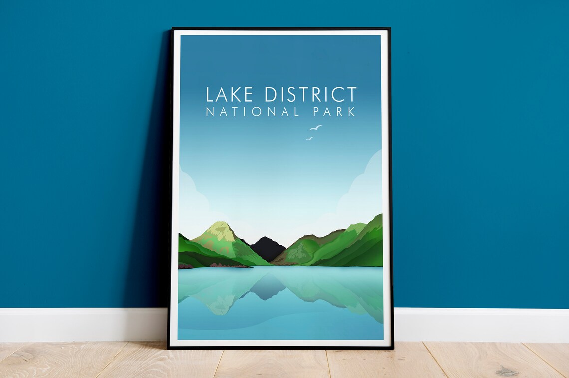 Lake District Art Print, Nature Landscape