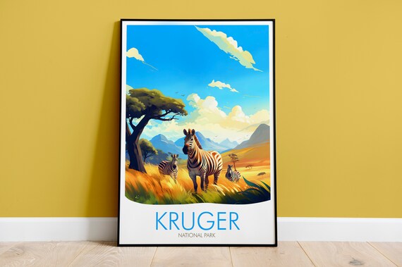 Kruger National Park South Africa Zebra Safari Savanna Poster