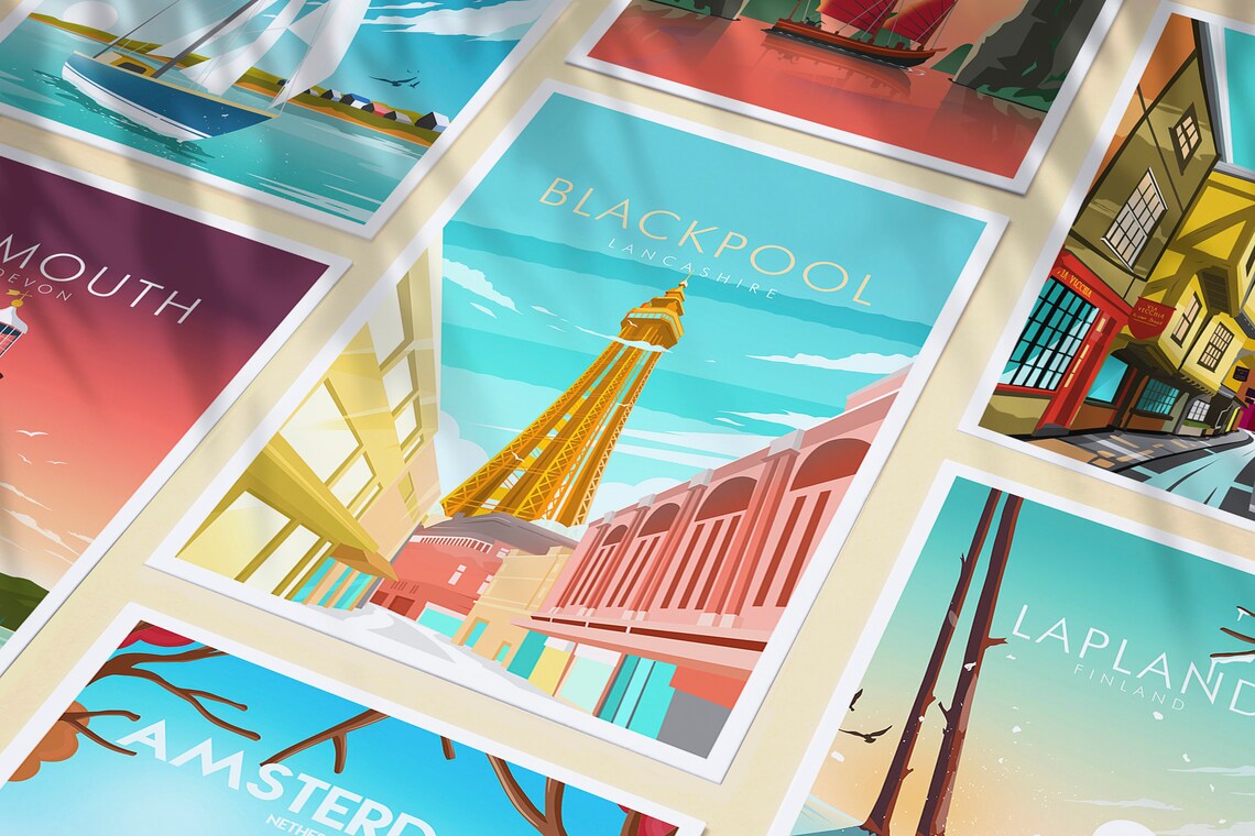 Blackpool Print, Lancashire Travel Poster - Image 3