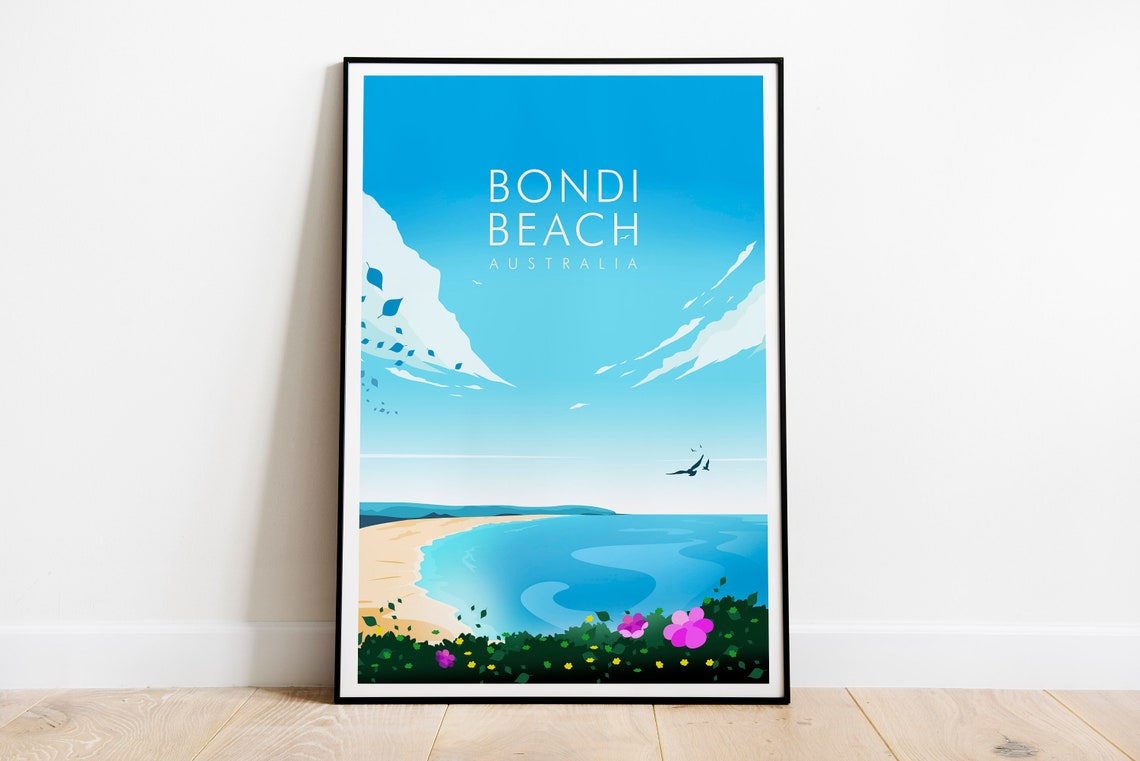 Bondi Beach Australia Coastal Bay Minimalist Seaside Art Poster - Image 2
