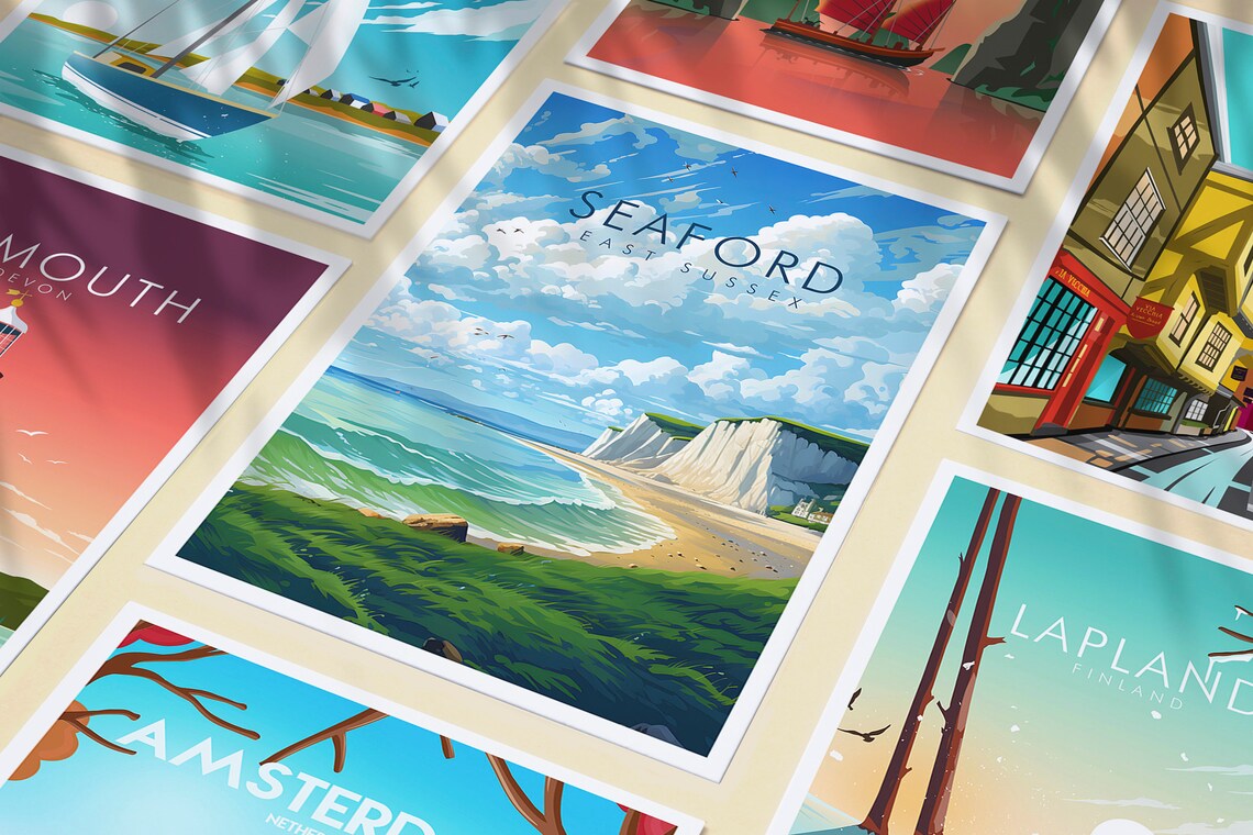 Seaford Print, East Sussex Travel Poster - Image 3