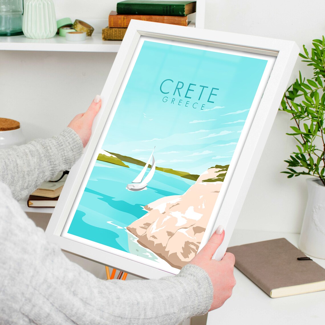 Crete Travel Poster, Modern Island Decor - Image 4
