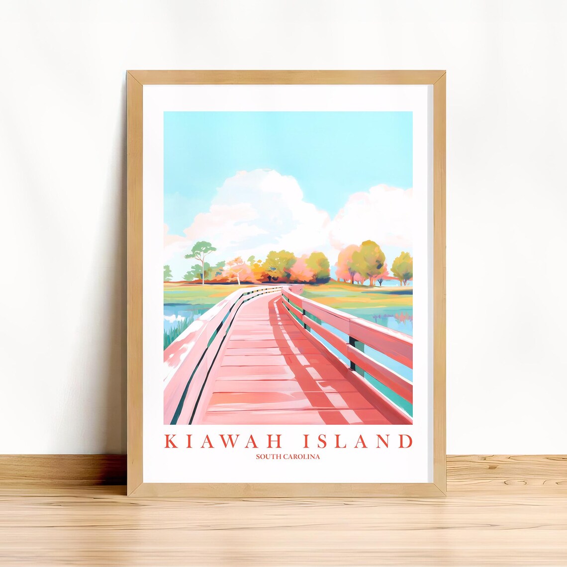 Kiawah, South Carolina Retro Travel Poster