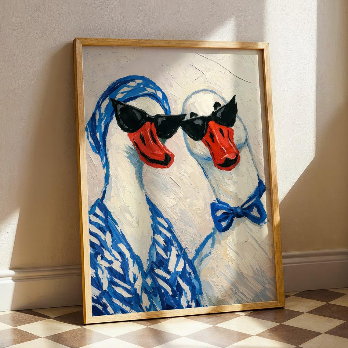 Bold Silly Geese Wearing Sunglasses Funny Quirky Animal Print