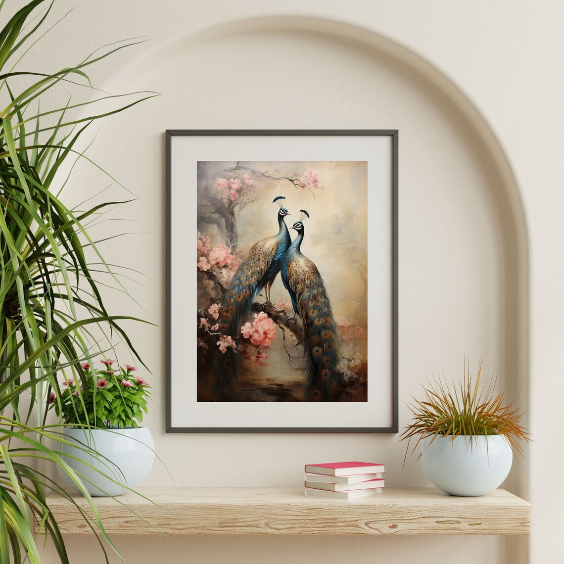 Peacock Wall Art, Moody Vintage Animal Art Print - Image 2