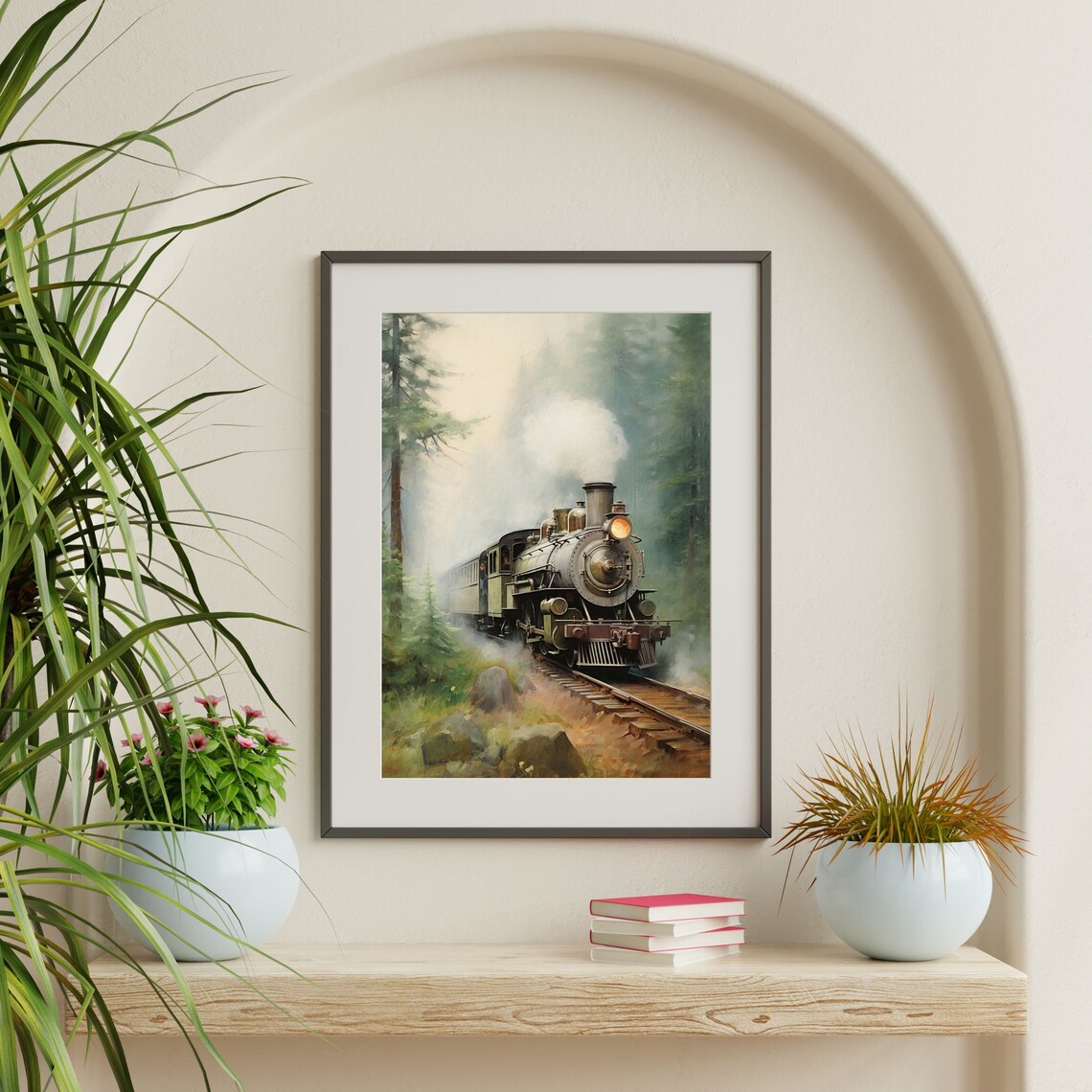 Forest Train Vintage Scenery Art Print for Nursery - Image 2