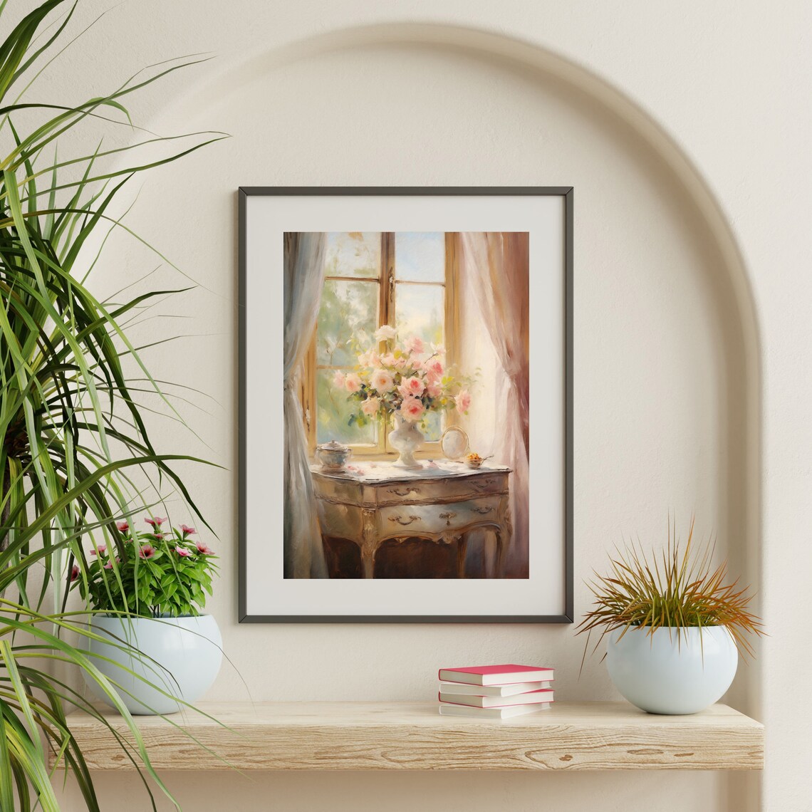 Vintage Flower Still Life, Minimal Wall Art Print - Image 2