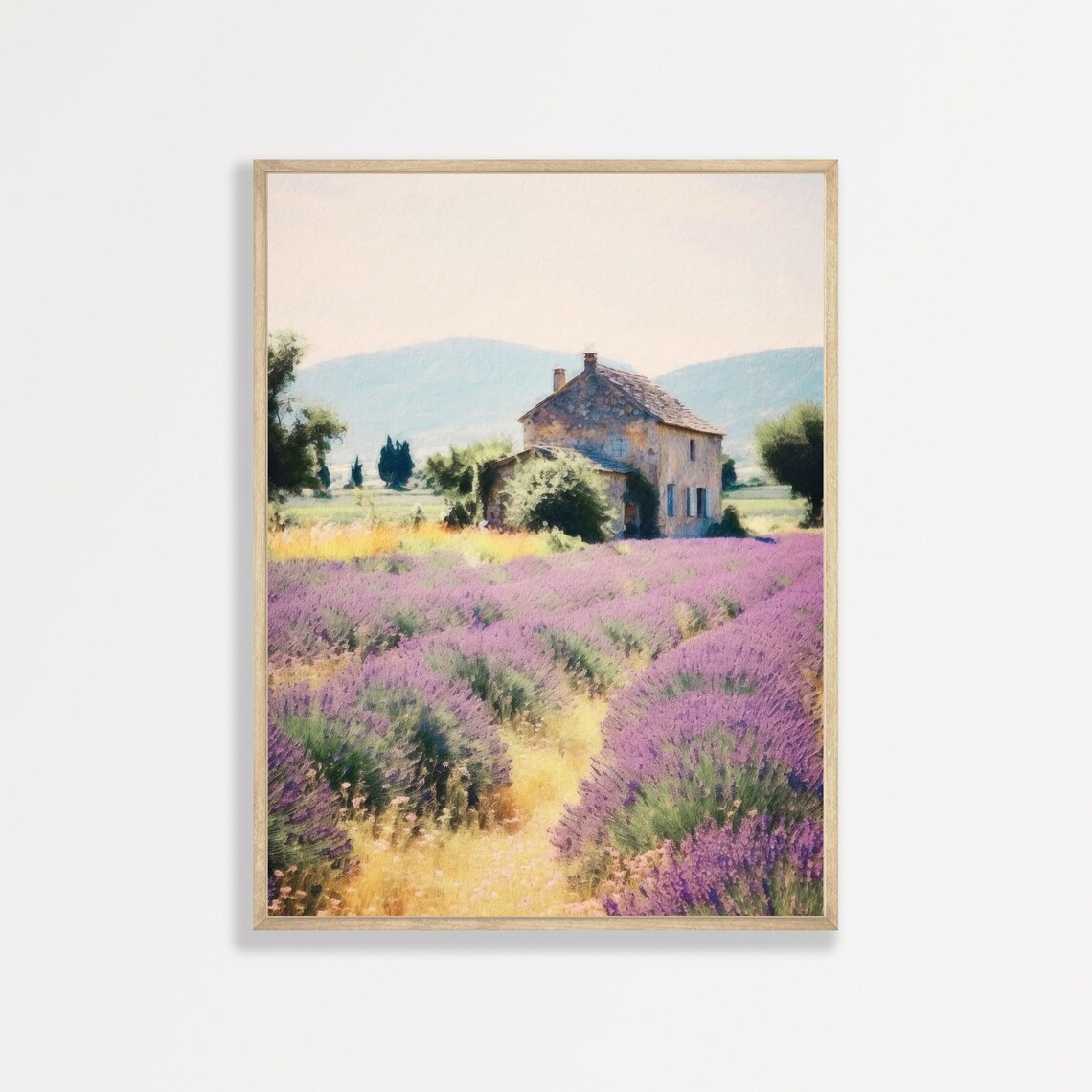 Italian Countryside Vintage Travel Poster, Oil Painting Style