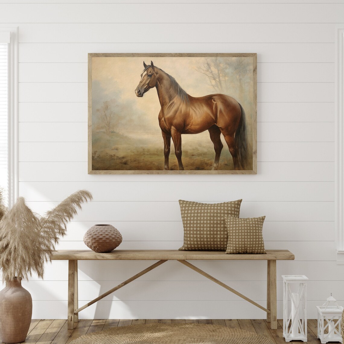 Vintage Horse Painting, Rustic Country Farmhouse Art Print - Image 3