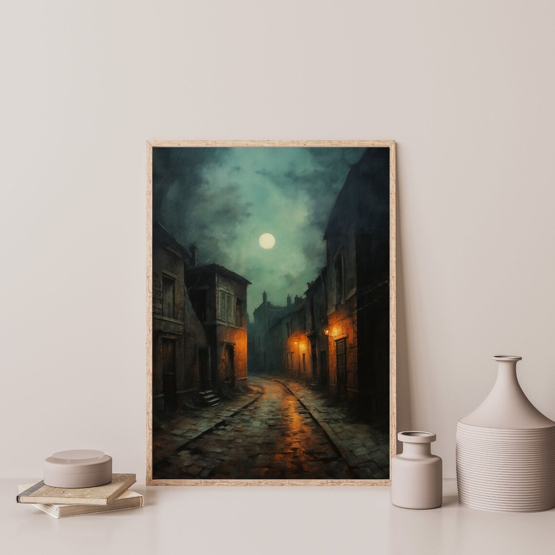 Victorian Night Dark Academia Art Print, Gothic Decor - Image 3