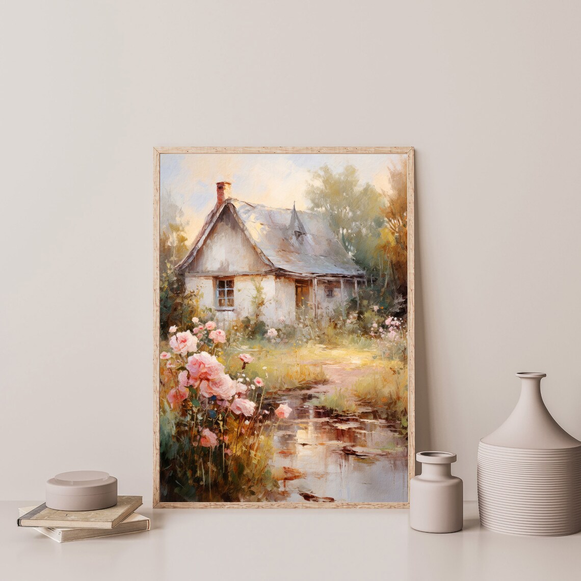 French Countryside Cottage, Vintage Farmhouse Art Print - Image 3