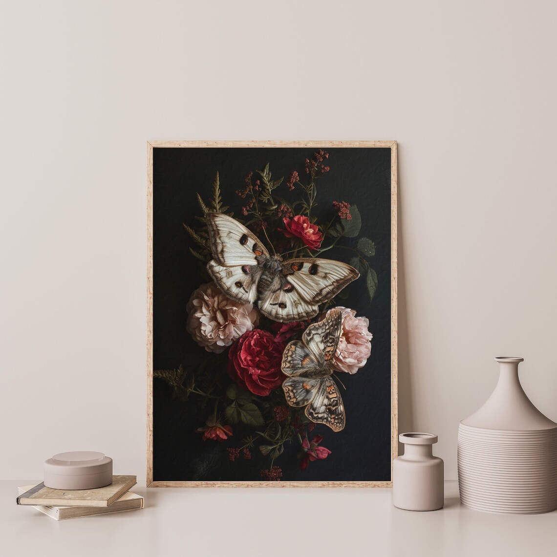 Moody Moth Art Print, Dark Academia Antique Decor - Image 3