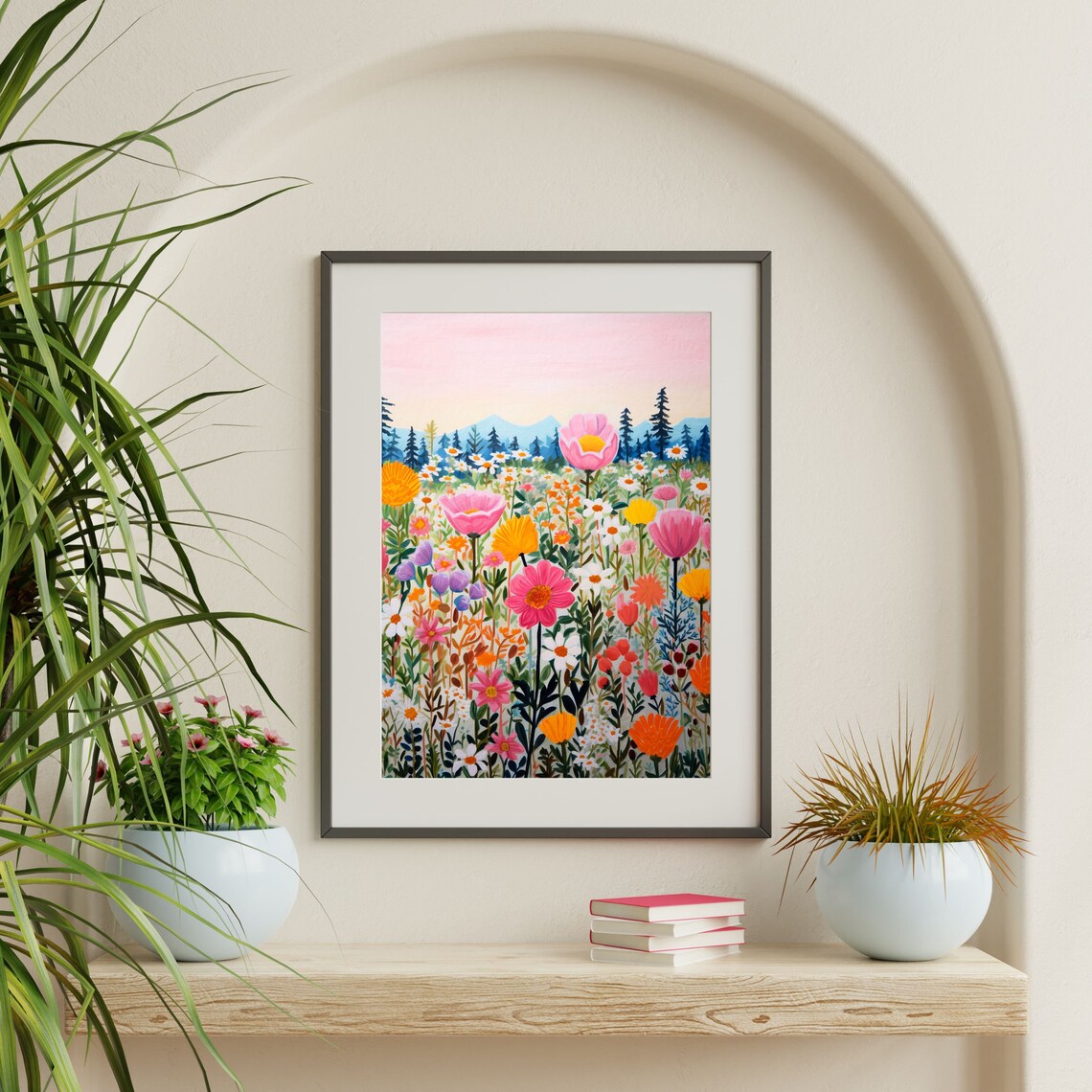 Wildflowers Retro Boho Floral Aesthetic Wall Art Print - Image 2