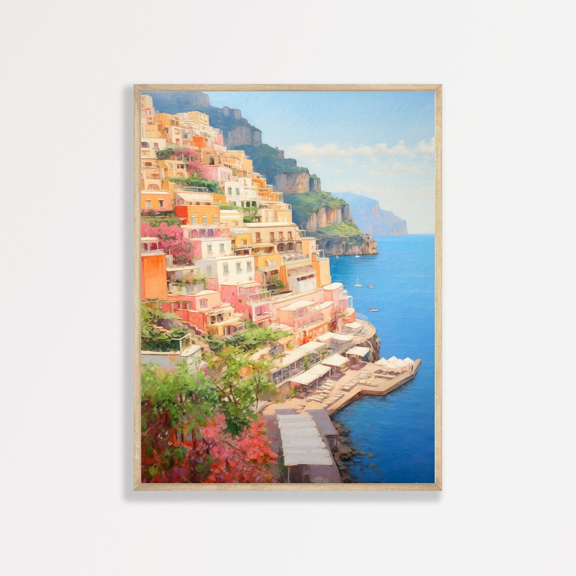 Amalfi Coast Vintage Italian Landscape Art Print