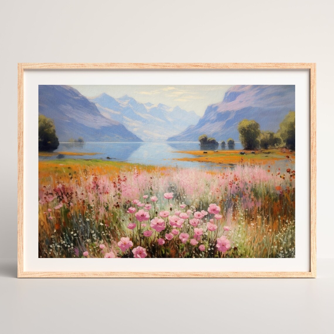 Spring Mountains Landscape Art Print, Lake House Decor - Image 2
