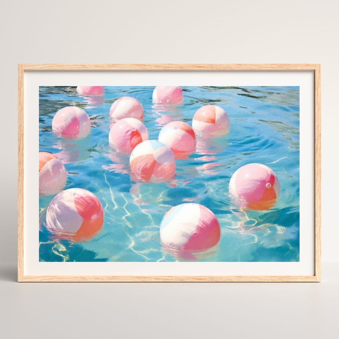 Beach Balls Retro Eclectic Coastal Decor Art Print - Image 2