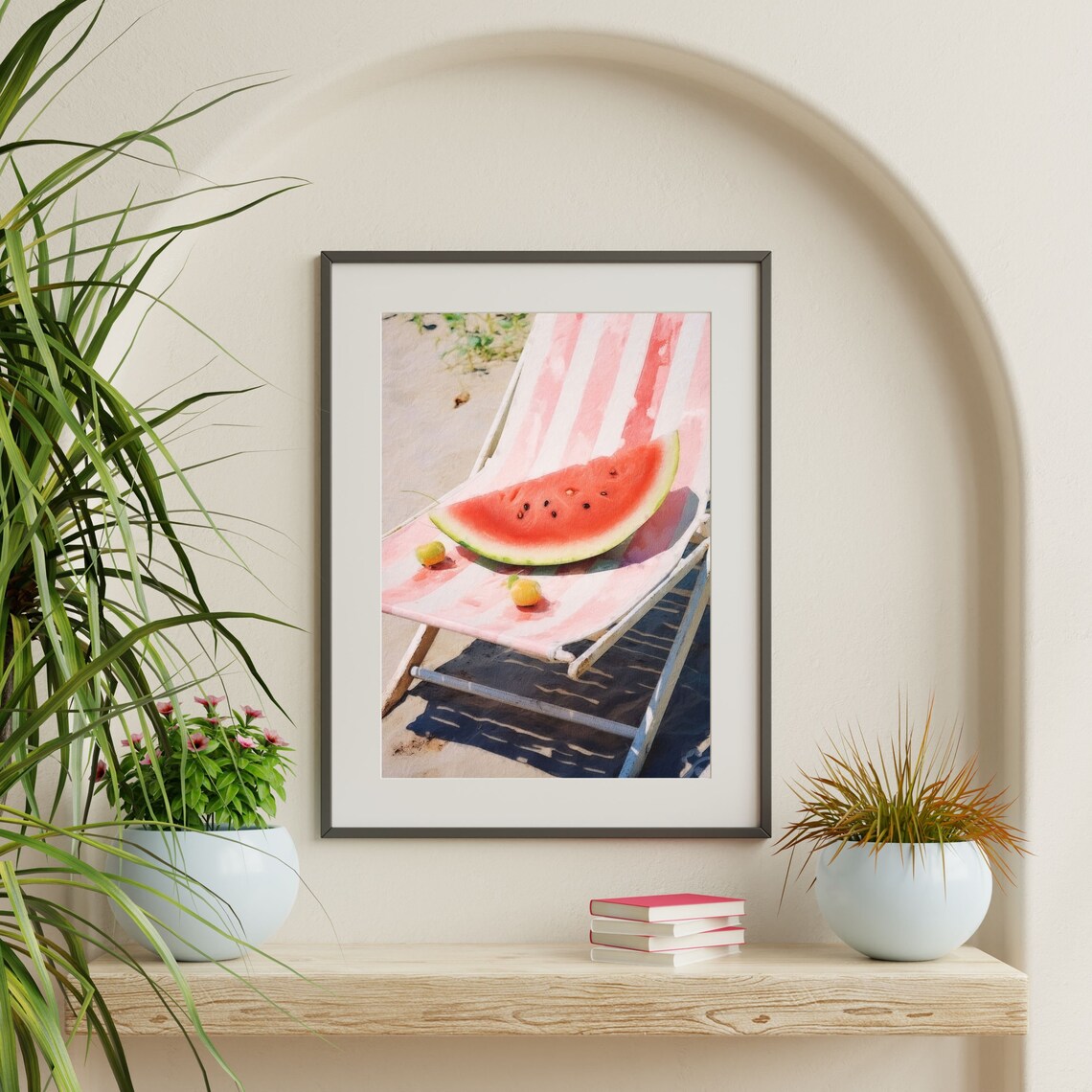 Pastel Watermelon Still Life, Retro Beachy Art Print - Image 2