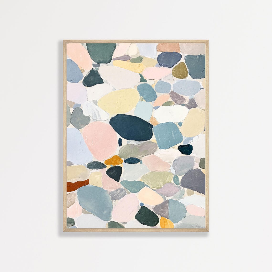 Colorful Pebble Stones Abstract Pastel Modern Eclectic Art Print