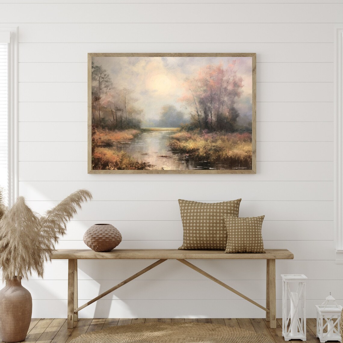 Vintage River Landscape Art Print, Lake House Decor - Image 3