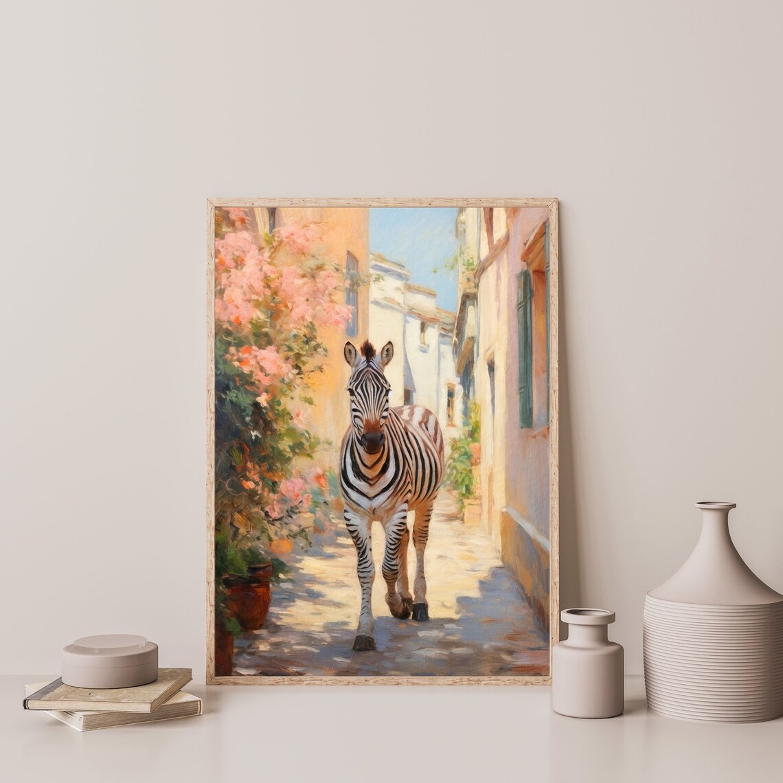 City Zebra, Retro Eclectic Animal Wall Art Print - Image 3