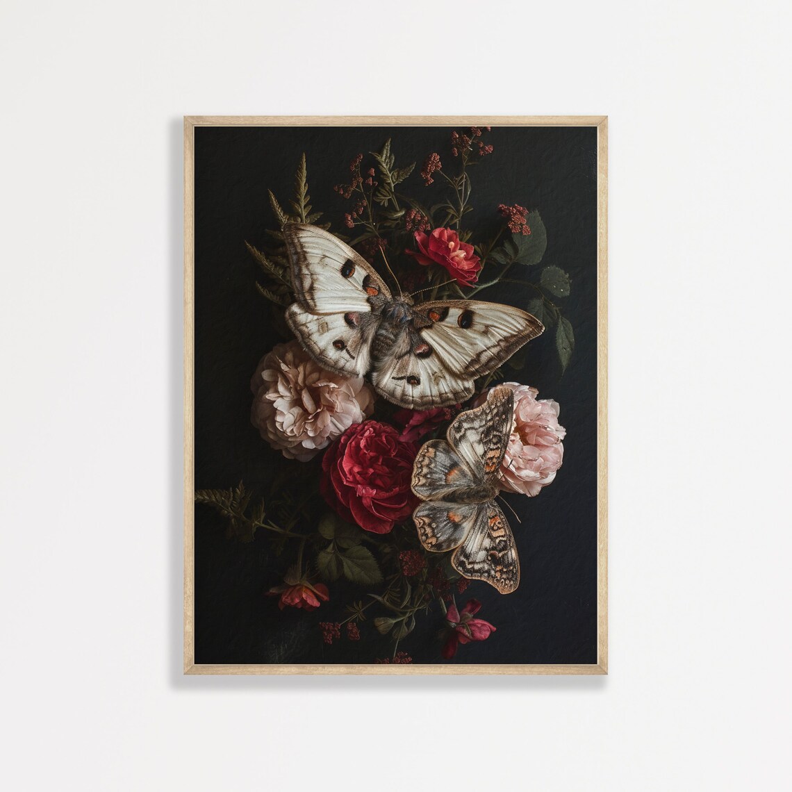 Moody Moth Art Print, Dark Academia Antique Decor