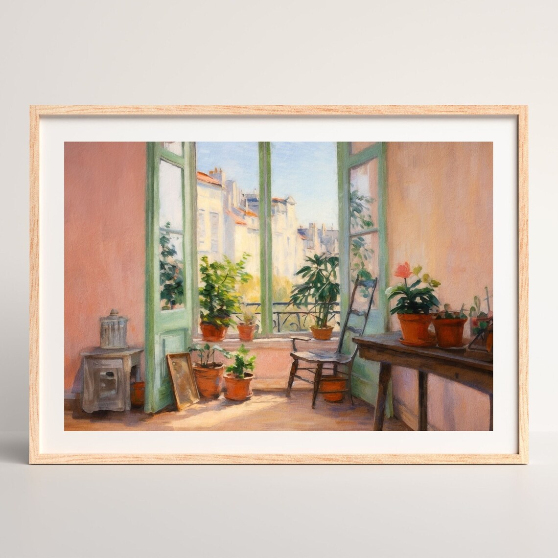 Paris Interior Art Print, Retro Pink Botanical Decor - Image 2