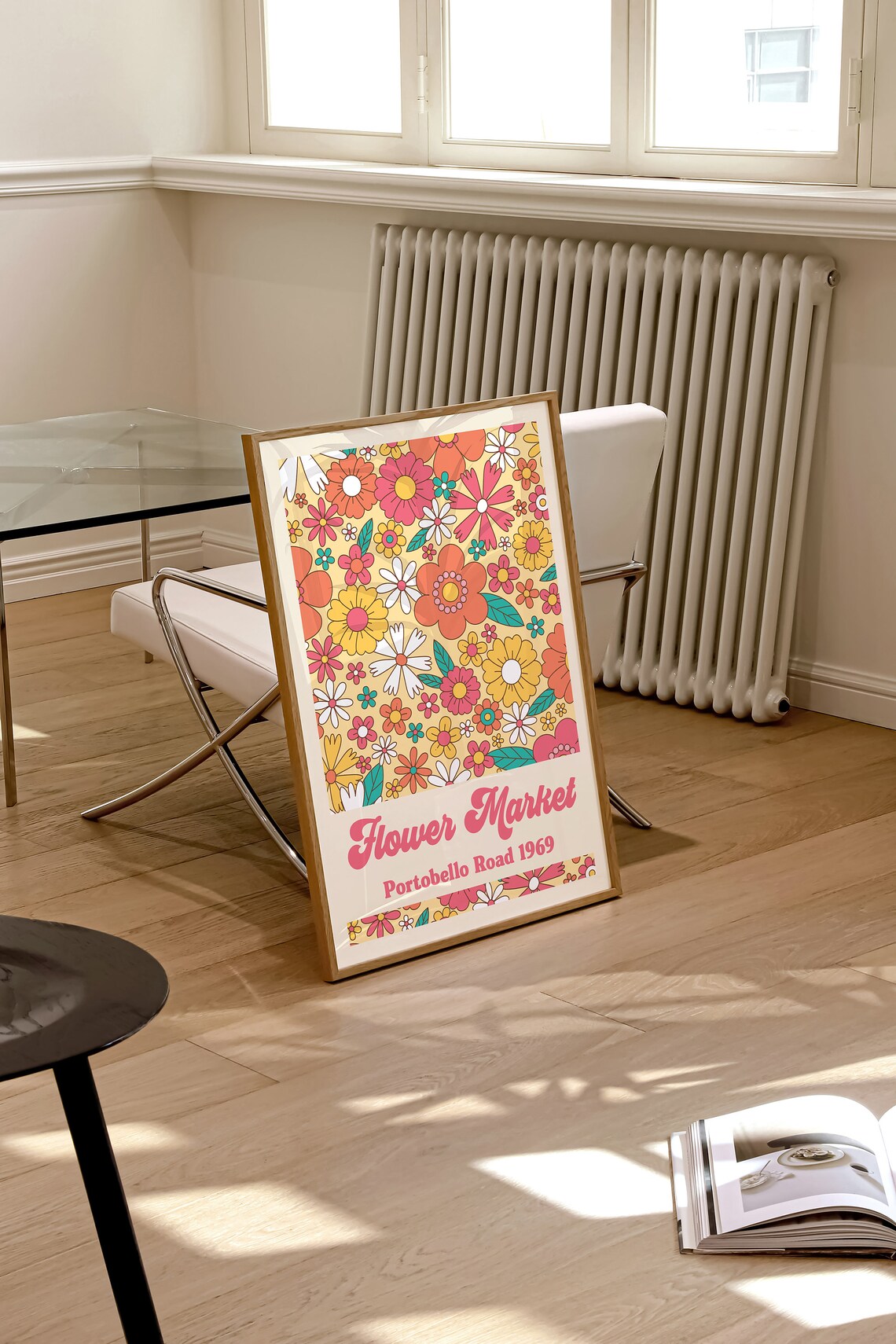 Portobello Road Retro Flower Market Art Print - Image 2
