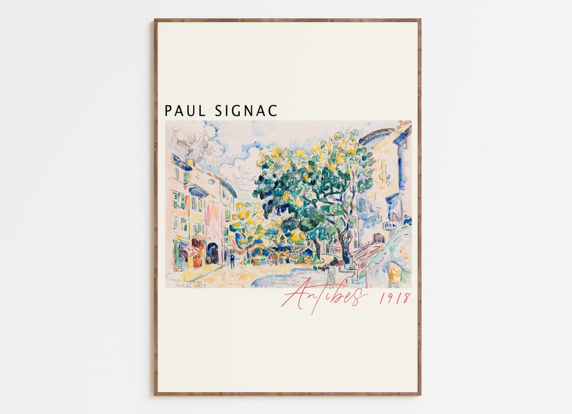 Paul Signac Painting Art Print Antibes France Poster Famous Artist Painting Vintage French Poster Pastel Painting V020