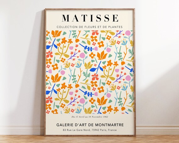 Pastel Matisse Flower Cut Outs Poster Matisse Leaf Wall Art Floral Flower Market Print Matisse Papier Decoupages Art Print Mp099