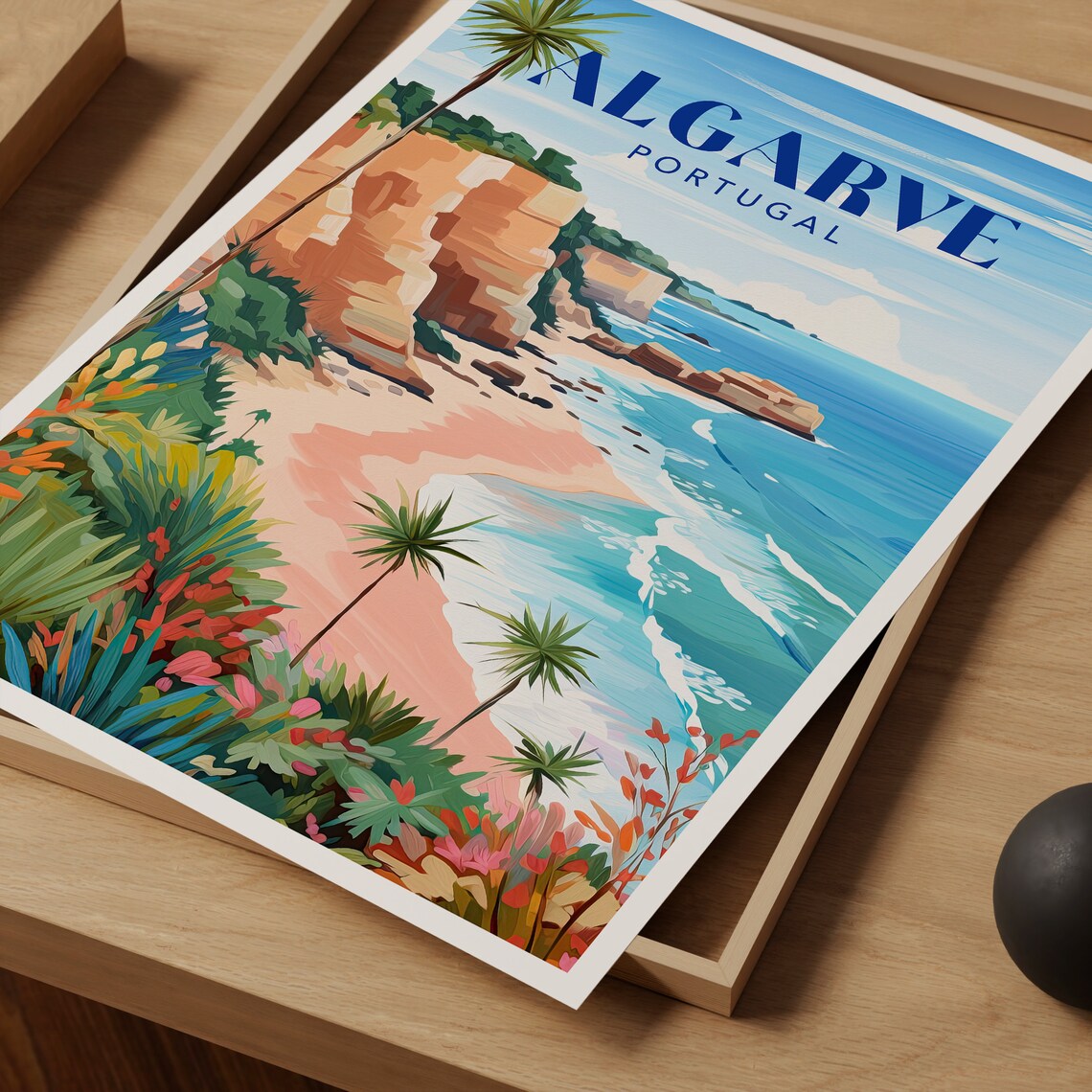 Algarve Portugal Travel Poster, Coastline Art Print - Image 2