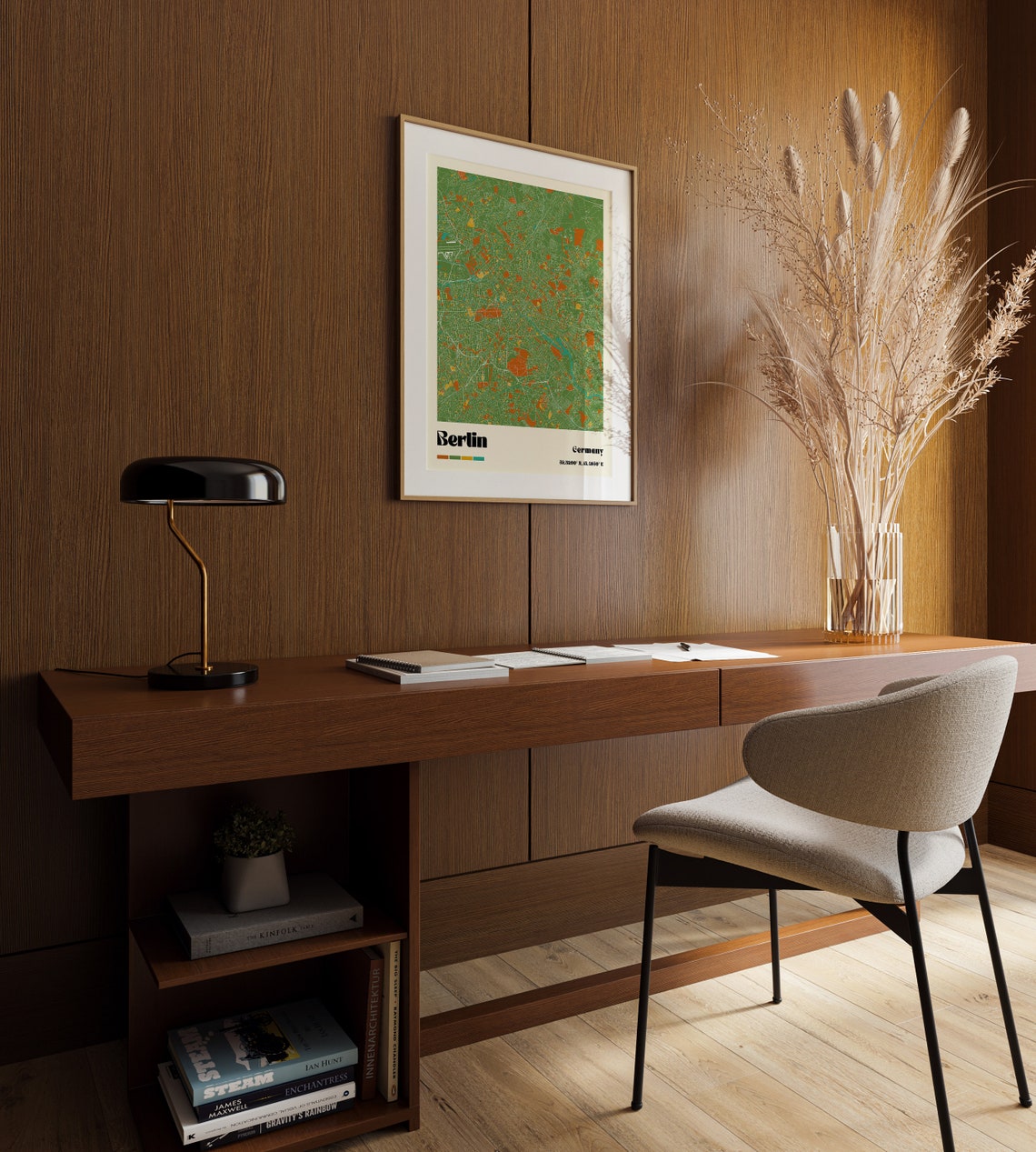 Berlin Germany Colorful Modern City Map Street Grid Wall Art - Image 2
