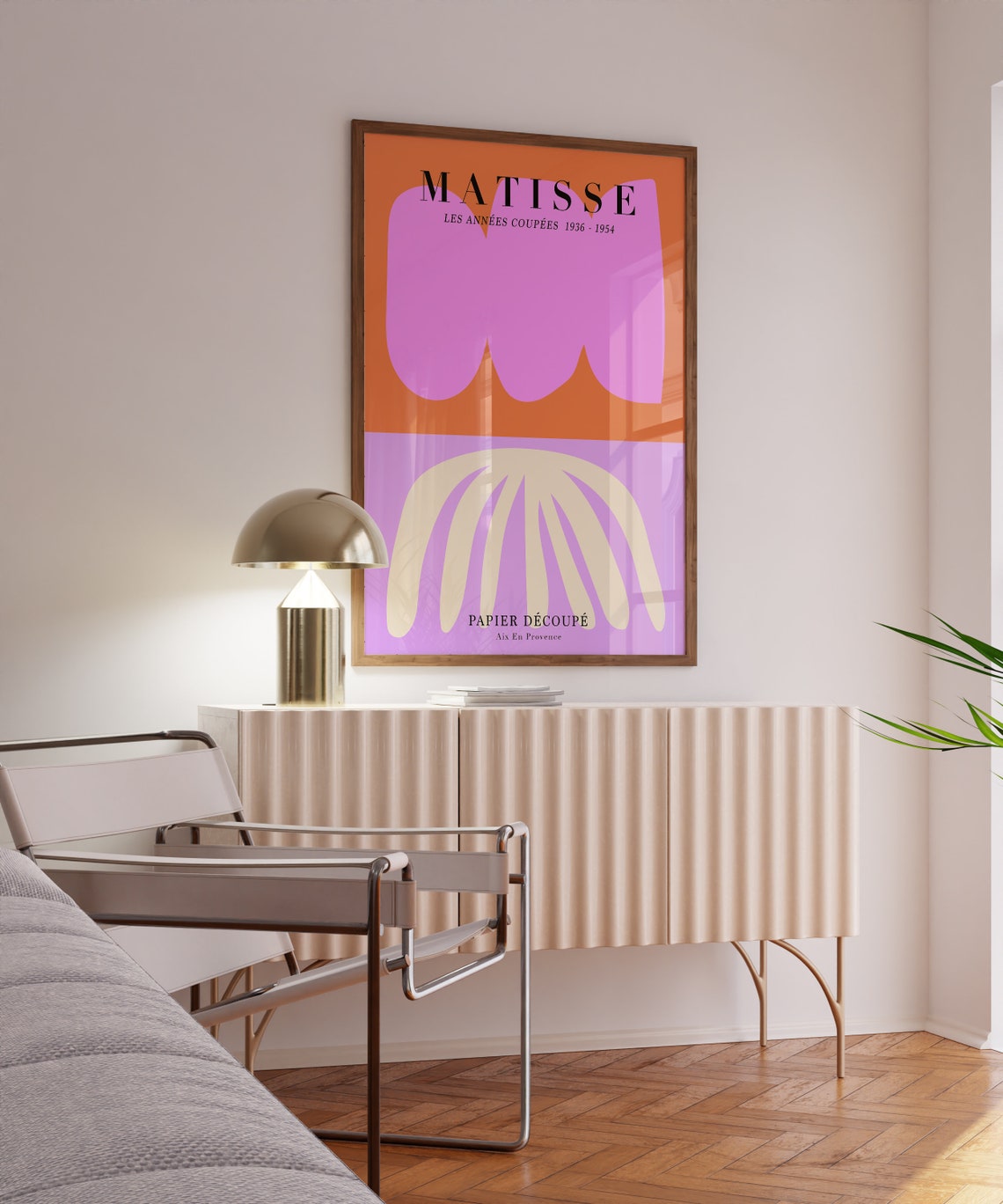 Matisse Papier Decoupe Bold Orange Pink Purple Abstract Shapes Poster - Image 3