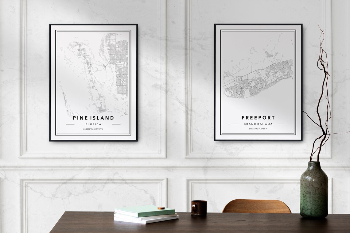 Pine Island Fl Map Print Pine Island Map Poster Pine Island Map Wall Art Black White Pine Island Map Map Of Pine Island Custom Maps - Image 2