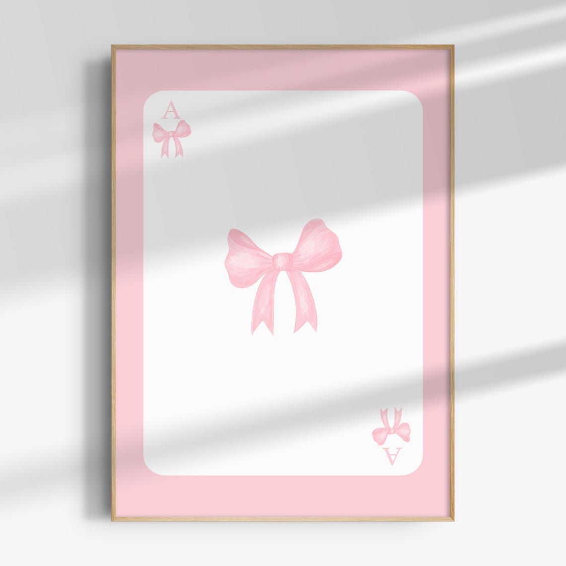 Coquette Pink Bow Playing Card Watercolour Girly Bedroom Poster - Image 4