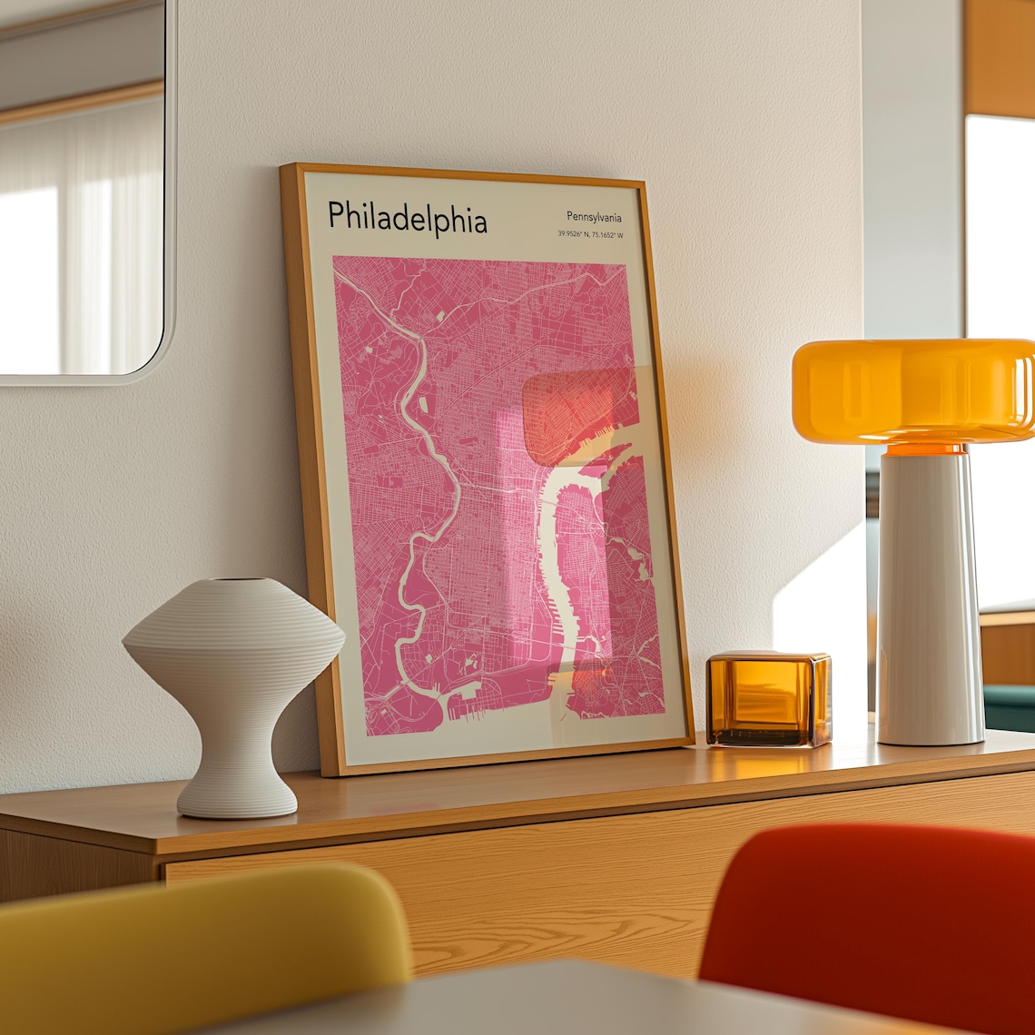 Philadelphia Map Poster Green Pennsylvania City Street Map Art Decor - Image 4
