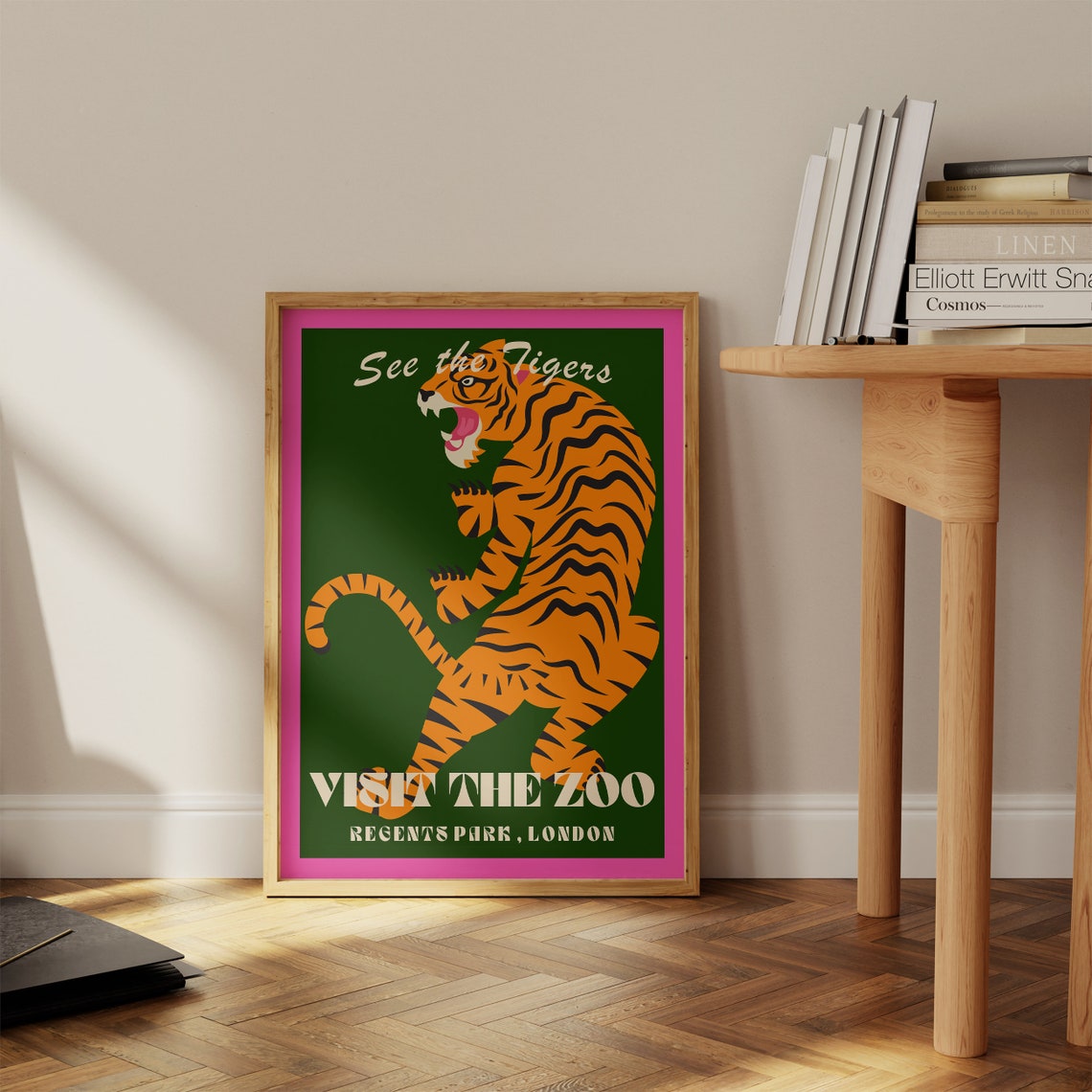 See the Tigers Visit the Zoo Regents Park London Retro Poster - Image 3