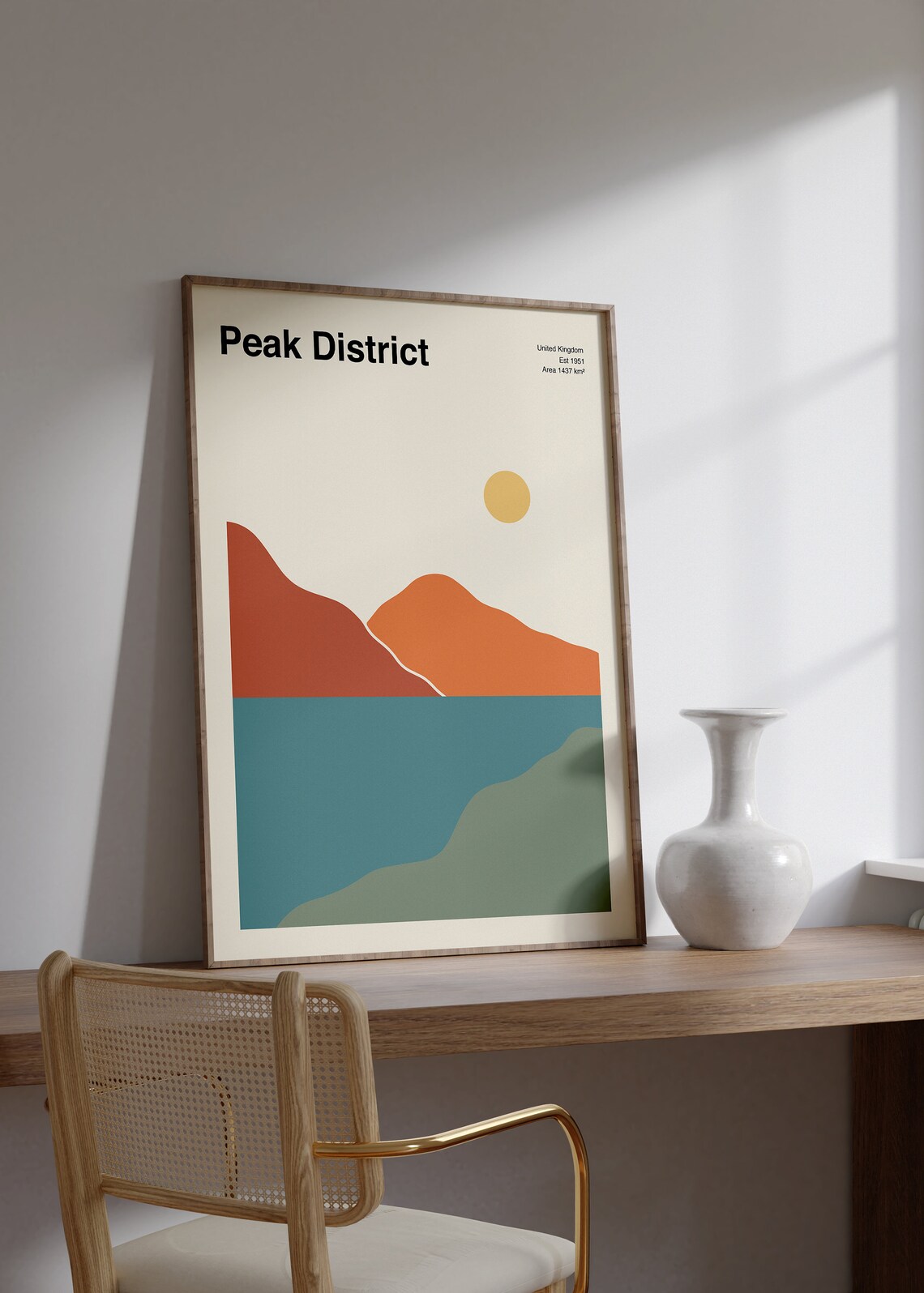 Peak District Minimalist Mid Century Travel Poster - Image 2