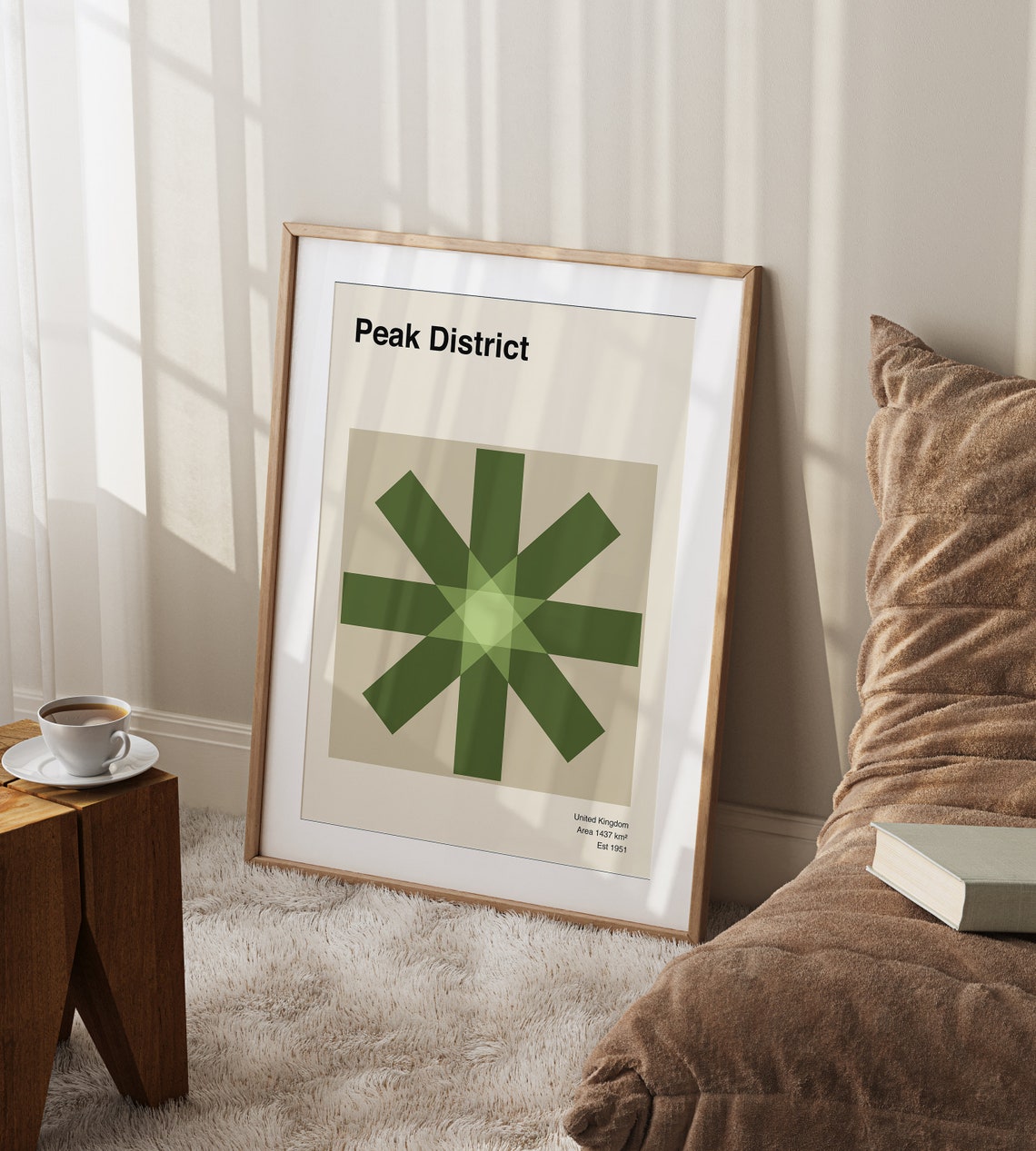 Peak District UK Minimalist Green Star National Park Art Poster - Image 3