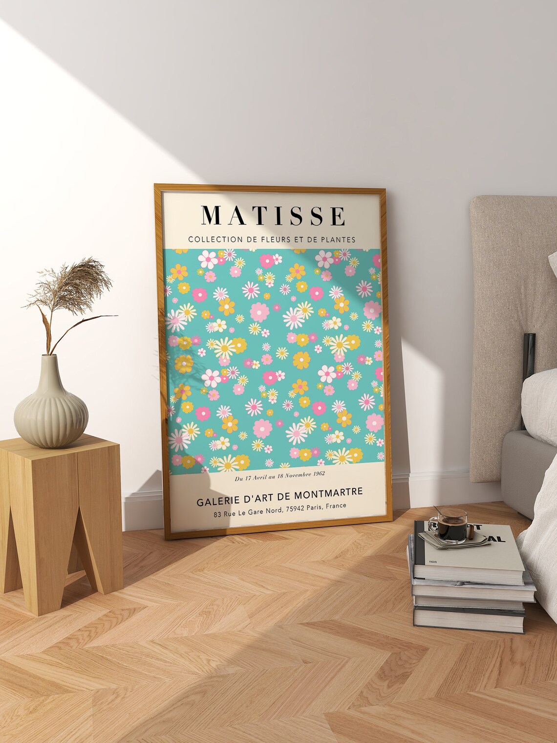 Matisse Pastel Floral Exhibition Poster Turquoise Ditsy 1962 Gallery - Image 2